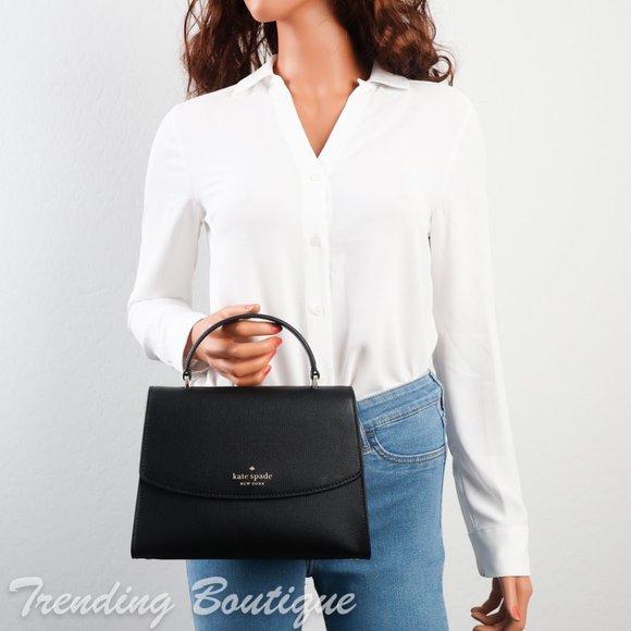 NWT Kate Spade Darcy Leather Top Handle Satchel Crossbody in Black - Picture 3 of 12